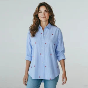 blauwe blouse
