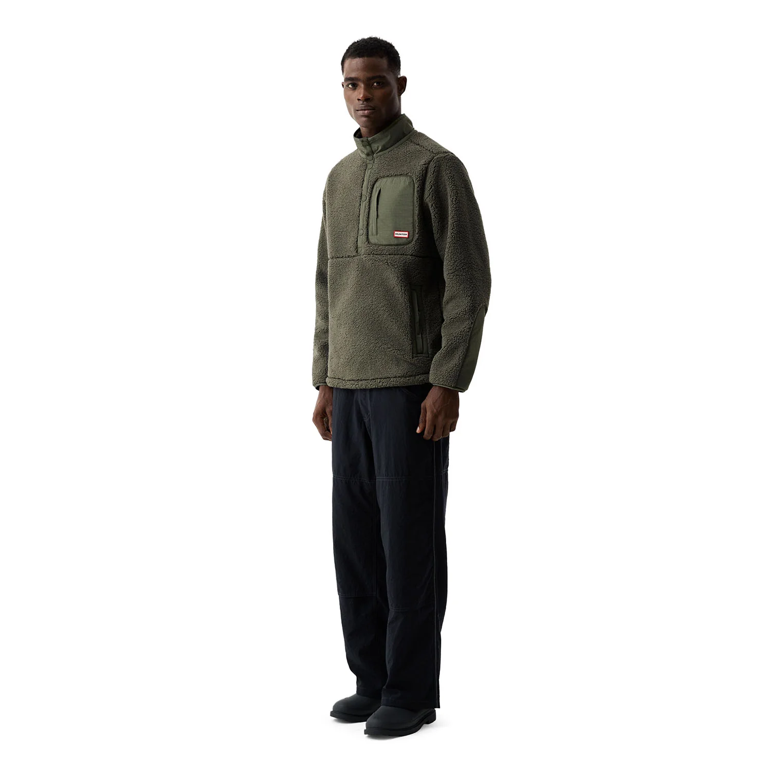 Men's Athol Half Zip Borg Fleece Jacket Kambaba Green - Afbeelding 2