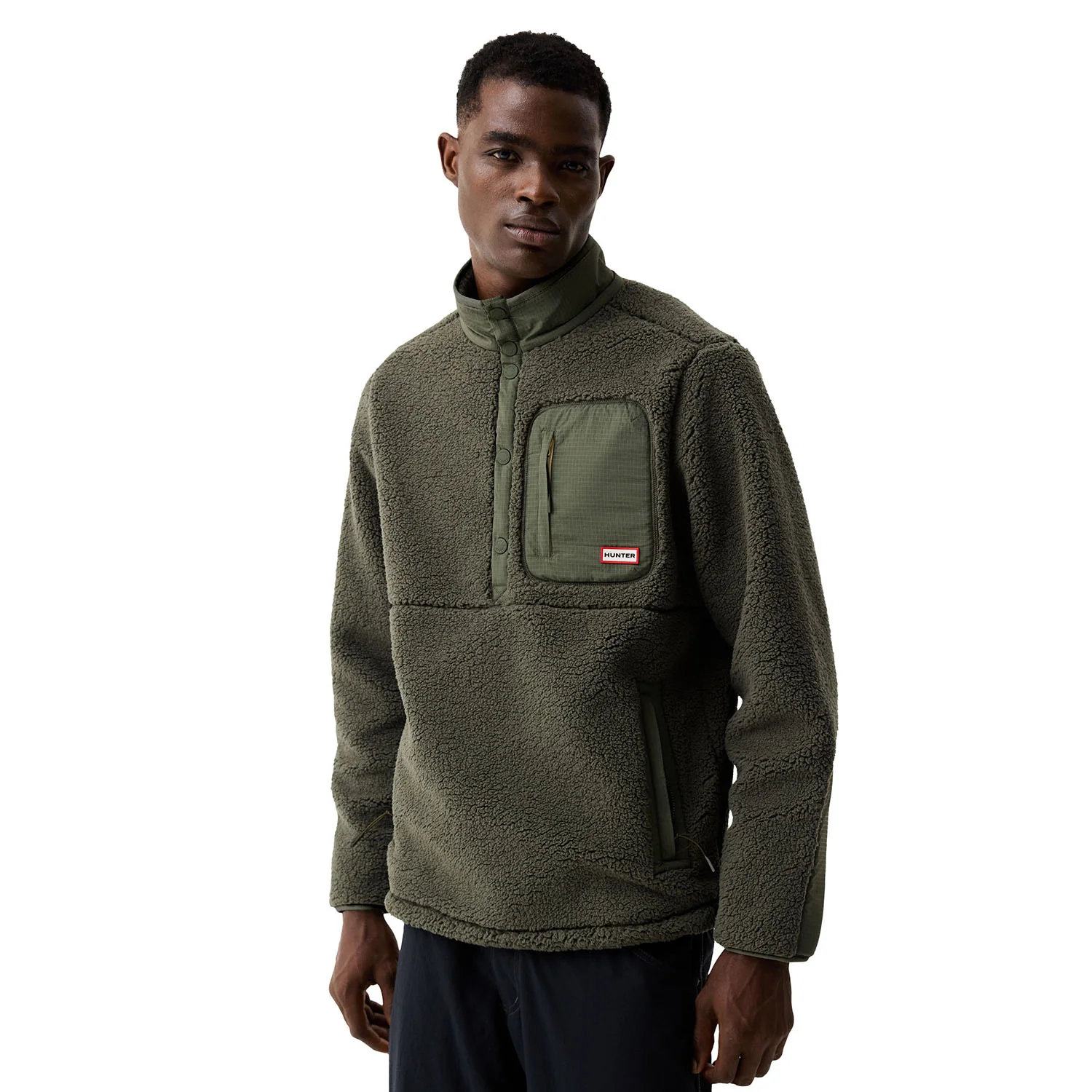 Men's Athol Half Zip Borg Fleece Jacket Kambaba Green - Afbeelding 3