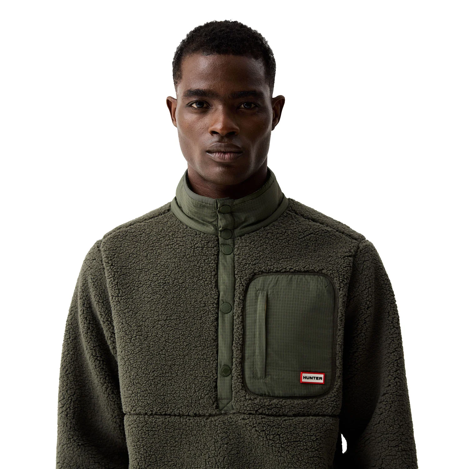 Men's Athol Half Zip Borg Fleece Jacket Kambaba Green - Afbeelding 5