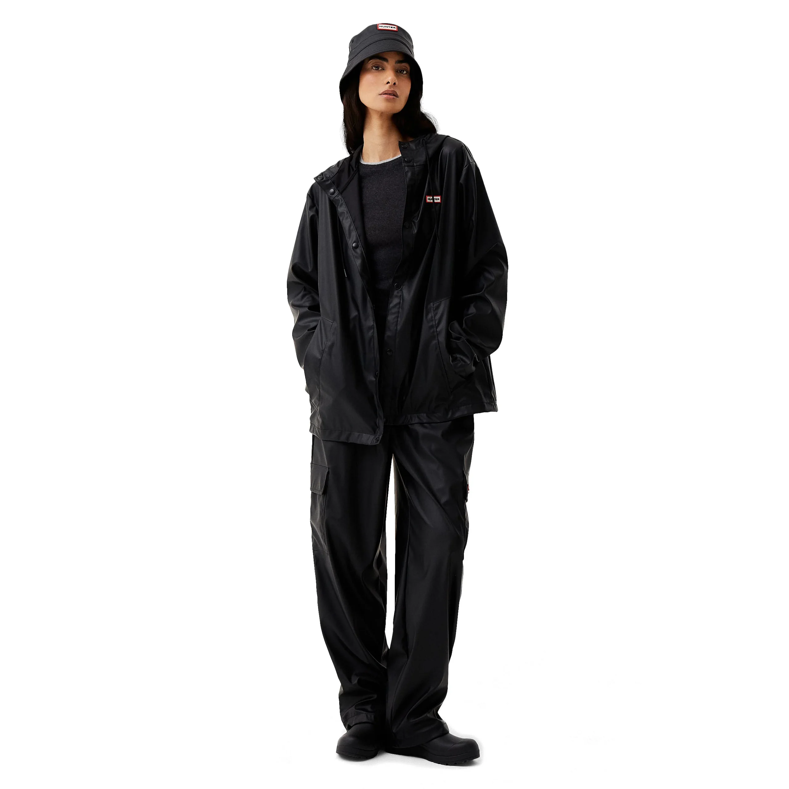 Izzy PU Hooded Jacket Black - Afbeelding 2
