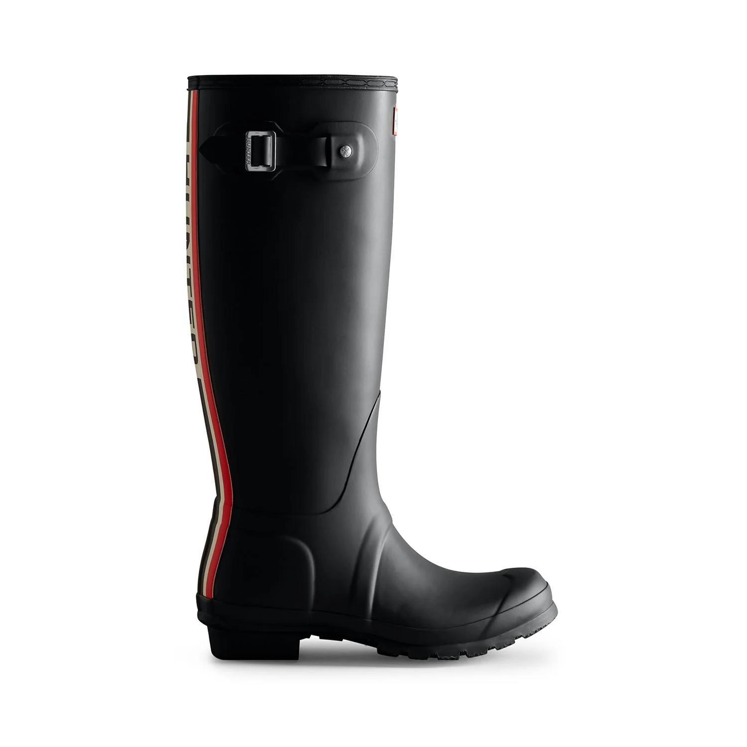 Women's Tri-Colour Logo Backstrap Tall Wellington Boots Black - Afbeelding 2