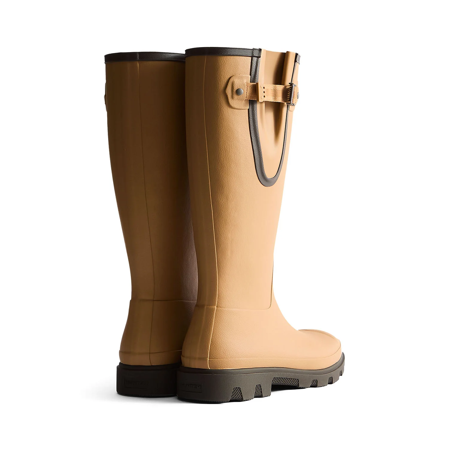Men's Downpour Adjustable Tall Wellington Boots Biscuit/Chocolate Brown - Afbeelding 4